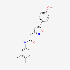 molecular formula C20H20N2O3 B2555949 N-(3,4-dimethylphenyl)-2-[5-(4-methoxyphenyl)-1,2-oxazol-3-yl]acetamide CAS No. 953140-52-8