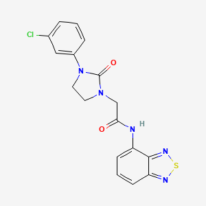 molecular formula C17H14ClN5O2S B2555968 N-(2,1,3-benzothiadiazol-4-yl)-2-[3-(3-chlorophenyl)-2-oxoimidazolidin-1-yl]acetamide CAS No. 1286704-47-9