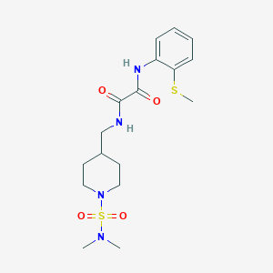 molecular formula C17H26N4O4S2 B2556003 N-{[1-(dimethylsulfamoyl)piperidin-4-yl]methyl}-N'-[2-(methylsulfanyl)phenyl]ethanediamide CAS No. 2034282-64-7