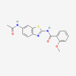 molecular formula C17H15N3O3S B2556007 N-(6-acetamido-1,3-benzothiazol-2-yl)-2-methoxybenzamide CAS No. 313262-04-3