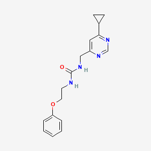 molecular formula C17H20N4O2 B2556053 3-[(6-cyclopropylpyrimidin-4-yl)methyl]-1-(2-phenoxyethyl)urea CAS No. 2178771-17-8