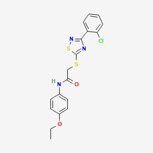 molecular formula C18H16ClN3O2S2 B2556073 2-((3-(2-chlorophenyl)-1,2,4-thiadiazol-5-yl)thio)-N-(4-ethoxyphenyl)acetamide CAS No. 864919-28-8