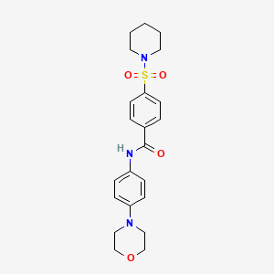 molecular formula C22H27N3O4S B2556102 N-[4-(morpholin-4-yl)phenyl]-4-(piperidine-1-sulfonyl)benzamide CAS No. 325851-08-9
