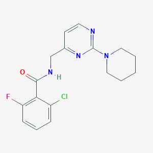 2-chloro-6-fluoro-N-((2-(piperidin-1-yl)pyrimidin-4-yl)methyl)benzamide