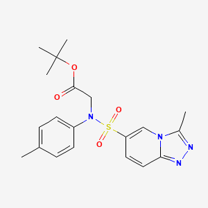 tert-butyl 2-(3-methyl-N-(p-tolyl)-[1,2,4]triazolo[4,3-a]pyridine-6-sulfonamido)acetate