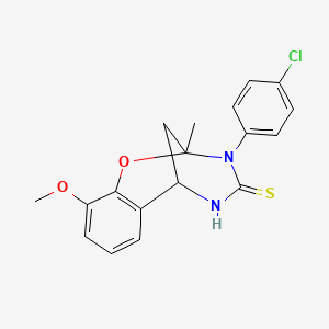 3-(4-chlorophenyl)-10-methoxy-2-methyl-2,3,5,6-tetrahydro-4H-2,6-methano-1,3,5-benzoxadiazocine-4-thione