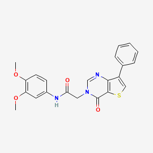 molecular formula C22H19N3O4S B2556140 N-(3,4-dimethoxyphenyl)-2-(4-oxo-7-phenylthieno[3,2-d]pyrimidin-3(4H)-yl)acetamide CAS No. 1105207-58-6
