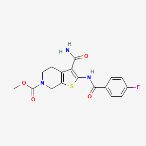 methyl 3-carbamoyl-2-(4-fluorobenzamido)-4,5-dihydrothieno[2,3-c]pyridine-6(7H)-carboxylate