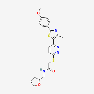2-((6-(2-(4-methoxyphenyl)-4-methylthiazol-5-yl)pyridazin-3-yl)thio)-N-((tetrahydrofuran-2-yl)methyl)acetamide