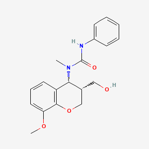 molecular formula C19H22N2O4 B2556181 N-[3-(hydroxymethyl)-8-methoxy-3,4-dihydro-2H-chromen-4-yl]-N-methyl-N'-phenylurea CAS No. 324009-17-8