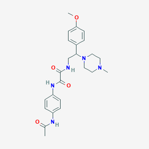 molecular formula C24H31N5O4 B2556182 N'-(4-acetamidophenyl)-N-[2-(4-methoxyphenyl)-2-(4-methylpiperazin-1-yl)ethyl]ethanediamide CAS No. 898451-56-4