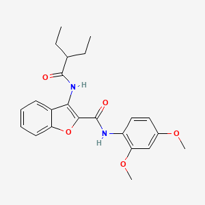 molecular formula C23H26N2O5 B2556187 N-(2,4-dimethoxyphenyl)-3-(2-ethylbutanamido)benzofuran-2-carboxamide CAS No. 887883-81-0