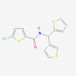 5-chloro-N-(thiophen-2-yl(thiophen-3-yl)methyl)thiophene-2-carboxamide