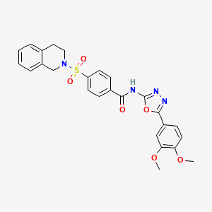 4-((3,4-dihydroisoquinolin-2(1H)-yl)sulfonyl)-N-(5-(3,4-dimethoxyphenyl)-1,3,4-oxadiazol-2-yl)benzamide