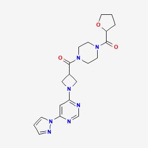 (1-(6-(1H-pyrazol-1-yl)pyrimidin-4-yl)azetidin-3-yl)(4-(tetrahydrofuran-2-carbonyl)piperazin-1-yl)methanone