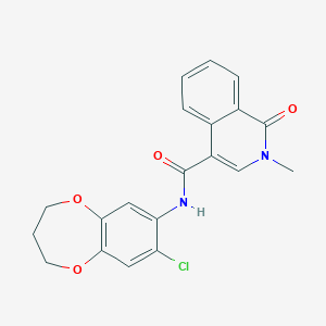 molecular formula C20H17ClN2O4 B2556226 N-(8-chloro-3,4-dihydro-2H-benzo[b][1,4]dioxepin-7-yl)-2-methyl-1-oxo-1,2-dihydroisoquinoline-4-carboxamide CAS No. 1931097-36-7