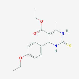 molecular formula C16H20N2O3S B2556227 Ethyl 4-(4-ethoxyphenyl)-6-methyl-2-thioxo-1,2,3,4-tetrahydro-5-pyrimidinecarboxylate CAS No. 293764-13-3