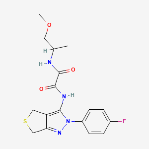 molecular formula C17H19FN4O3S B2556232 N'-[2-(4-fluorophenyl)-2H,4H,6H-thieno[3,4-c]pyrazol-3-yl]-N-(1-methoxypropan-2-yl)ethanediamide CAS No. 899969-76-7