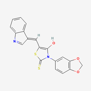 (Z)-5-((1H-indol-3-yl)methylene)-3-(benzo[d][1,3]dioxol-5-yl)-2-thioxothiazolidin-4-one
