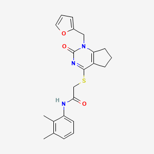 molecular formula C22H23N3O3S B2556244 N-(2,3-dimethylphenyl)-2-({1-[(furan-2-yl)methyl]-2-oxo-1H,2H,5H,6H,7H-cyclopenta[d]pyrimidin-4-yl}sulfanyl)acetamide CAS No. 946373-78-0