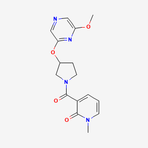 3-(3-((6-methoxypyrazin-2-yl)oxy)pyrrolidine-1-carbonyl)-1-methylpyridin-2(1H)-one
