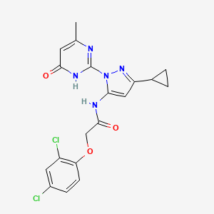 N-(3-cyclopropyl-1-(4-methyl-6-oxo-1,6-dihydropyrimidin-2-yl)-1H-pyrazol-5-yl)-2-(2,4-dichlorophenoxy)acetamide