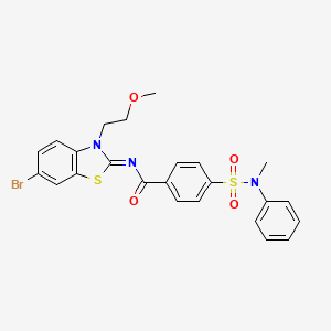 N-[6-bromo-3-(2-methoxyethyl)-1,3-benzothiazol-2-ylidene]-4-[methyl(phenyl)sulfamoyl]benzamide