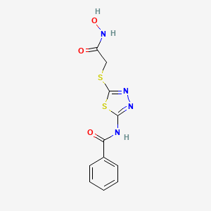 molecular formula C11H10N4O3S2 B2556274 N-(5-((2-(hydroxyamino)-2-oxoethyl)thio)-1,3,4-thiadiazol-2-yl)benzamide CAS No. 878065-21-5