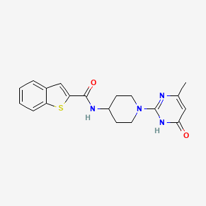 molecular formula C19H20N4O2S B2556278 N-(1-(4-methyl-6-oxo-1,6-dihydropyrimidin-2-yl)piperidin-4-yl)benzo[b]thiophene-2-carboxamide CAS No. 1903780-04-0