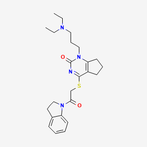 1-(3-(diethylamino)propyl)-4-((2-(indolin-1-yl)-2-oxoethyl)thio)-6,7-dihydro-1H-cyclopenta[d]pyrimidin-2(5H)-one