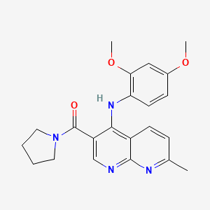 (4-((2,4-Dimethoxyphenyl)amino)-7-methyl-1,8-naphthyridin-3-yl)(pyrrolidin-1-yl)methanone