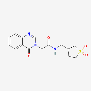 molecular formula C15H17N3O4S B2556299 N-((1,1-dioxidotetrahydrothiophen-3-yl)methyl)-2-(4-oxoquinazolin-3(4H)-yl)acetamide CAS No. 1219905-51-7