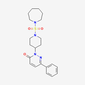molecular formula C21H28N4O3S B2556300 2-[1-(Azepan-1-ylsulfonyl)piperidin-4-yl]-6-phenylpyridazin-3-one CAS No. 2379995-29-4