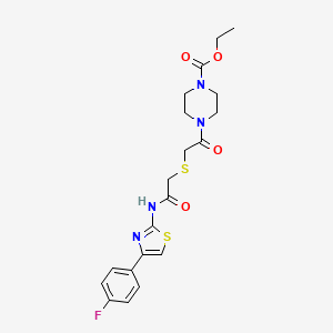 Ethyl 4-(2-((2-((4-(4-fluorophenyl)thiazol-2-yl)amino)-2-oxoethyl)thio)acetyl)piperazine-1-carboxylate