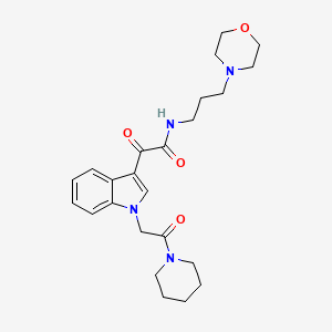 N-(3-morpholinopropyl)-2-oxo-2-(1-(2-oxo-2-(piperidin-1-yl)ethyl)-1H-indol-3-yl)acetamide