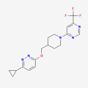 3-Cyclopropyl-6-[[1-[6-(trifluoromethyl)pyrimidin-4-yl]piperidin-4-yl]methoxy]pyridazine