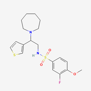 N-(2-(azepan-1-yl)-2-(thiophen-3-yl)ethyl)-3-fluoro-4-methoxybenzenesulfonamide