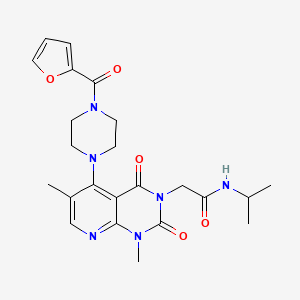 2-(5-(4-(furan-2-carbonyl)piperazin-1-yl)-1,6-dimethyl-2,4-dioxo-1,2-dihydropyrido[2,3-d]pyrimidin-3(4H)-yl)-N-isopropylacetamide