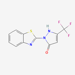 molecular formula C11H6F3N3OS B2556340 1-(1,3-benzothiazol-2-yl)-3-(trifluoromethyl)-1H-pyrazol-5-ol CAS No. 311812-88-1