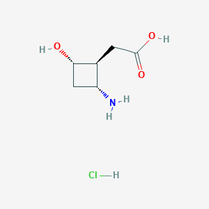 2-[(1S,2R,4S)-2-Amino-4-hydroxycyclobutyl]acetic acid;hydrochloride