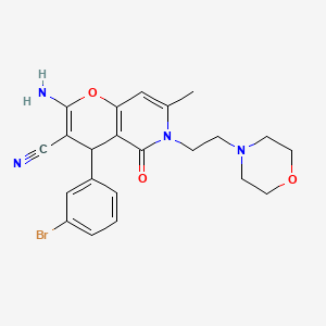 2-amino-4-(3-bromophenyl)-7-methyl-6-(2-morpholinoethyl)-5-oxo-5,6-dihydro-4H-pyrano[3,2-c]pyridine-3-carbonitrile