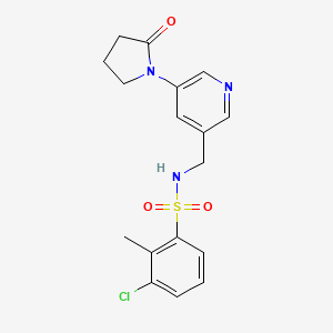 3-chloro-2-methyl-N-{[5-(2-oxopyrrolidin-1-yl)pyridin-3-yl]methyl}benzene-1-sulfonamide