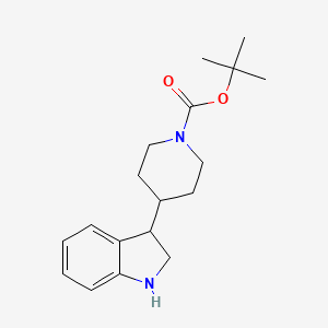 molecular formula C18H26N2O2 B2556366 tert-butyl 4-(2,3-dihydro-1H-indol-3-yl)piperidine-1-carboxylate CAS No. 923136-79-2
