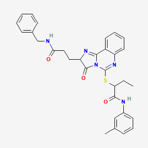 2-({2-[2-(benzylcarbamoyl)ethyl]-3-oxo-2H,3H-imidazo[1,2-c]quinazolin-5-yl}sulfanyl)-N-(3-methylphenyl)butanamide