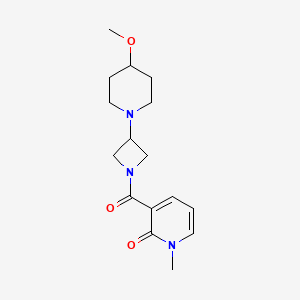 3-(3-(4-methoxypiperidin-1-yl)azetidine-1-carbonyl)-1-methylpyridin-2(1H)-one