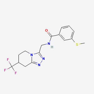 3-(methylthio)-N-((7-(trifluoromethyl)-5,6,7,8-tetrahydro-[1,2,4]triazolo[4,3-a]pyridin-3-yl)methyl)benzamide