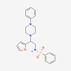 N-[2-(furan-2-yl)-2-(4-phenylpiperazin-1-yl)ethyl]benzenesulfonamide