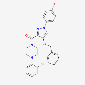 (4-(benzyloxy)-1-(4-fluorophenyl)-1H-pyrazol-3-yl)(4-(2-chlorophenyl)piperazin-1-yl)methanone
