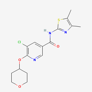 5-chloro-N-(4,5-dimethylthiazol-2-yl)-6-((tetrahydro-2H-pyran-4-yl)oxy)nicotinamide