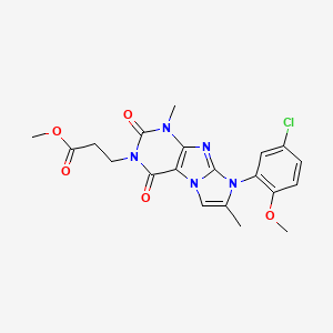 methyl 3-(8-(5-chloro-2-methoxyphenyl)-1,7-dimethyl-2,4-dioxo-1H-imidazo[2,1-f]purin-3(2H,4H,8H)-yl)propanoate